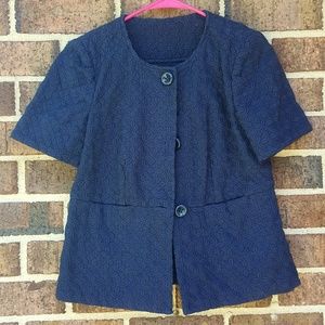 COPY - Banana Republic Blue Flower Tweaded Blazer